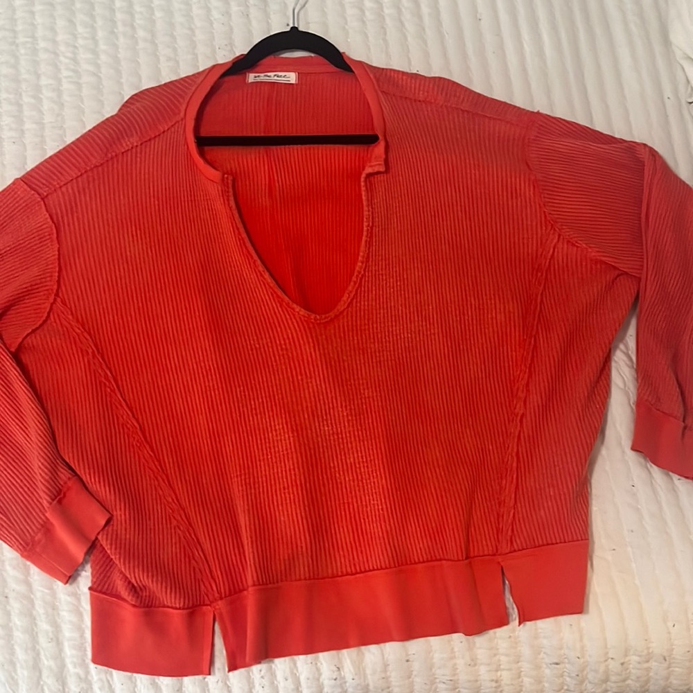 Orange Free people oversized long sleeve
